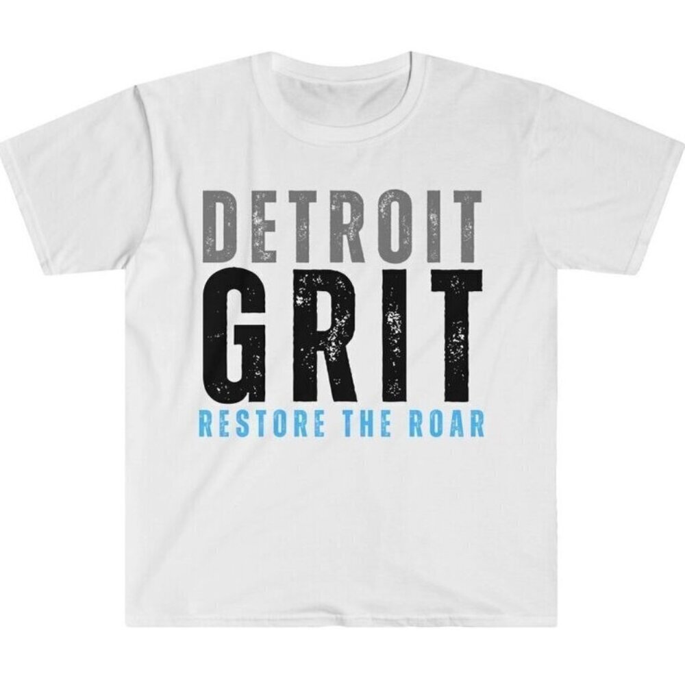 Detroit Lions Restore The Roar Grit Meme NFL Football Graphic Fan T-Shirt .